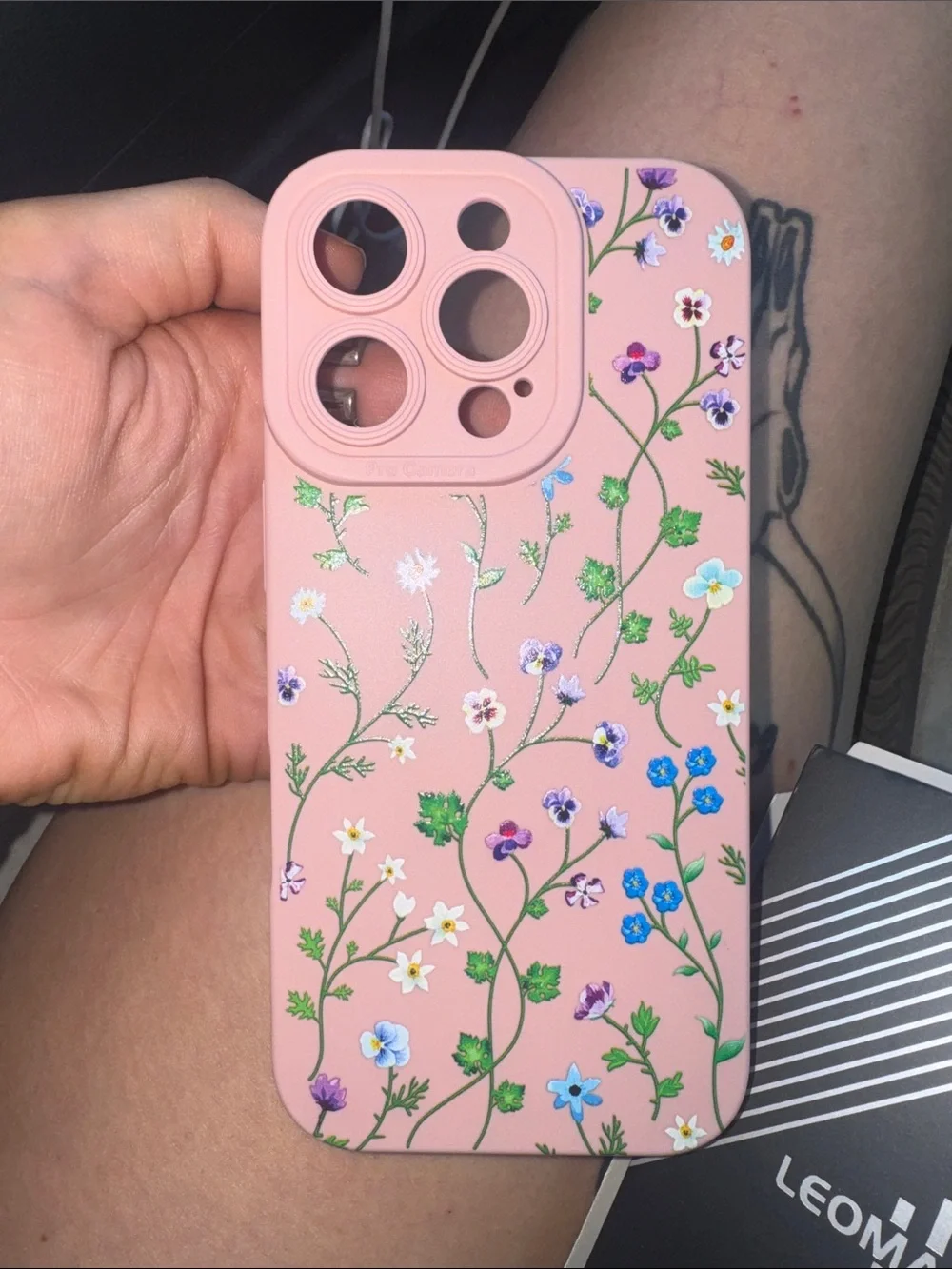 Pink Floral Phone Case size for iPhone 16 Pro